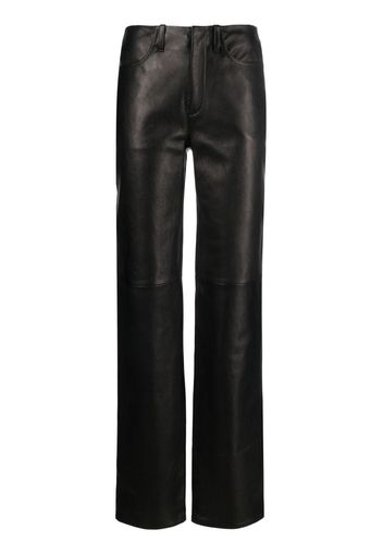 Alexander Wang mid-rise straight-leg leather trousers - Nero