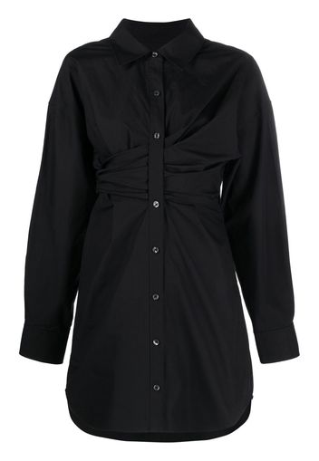 Alexander Wang draped cotton shirt dress - Nero