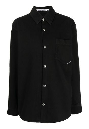 Alexander Wang long-sleeve cotton denim shirt - Nero