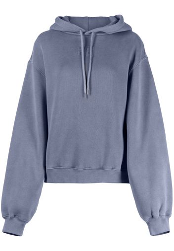 Alexander Wang logo-print long-sleeve hoodie - Grigio