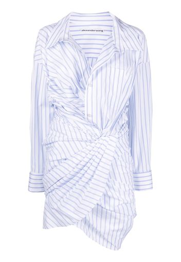 Alexander Wang striped asymmetric shirt dress - Bianco