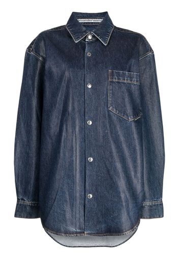 Alexander Wang coated denim jacket - Blu