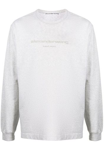 Alexander Wang T-shirt con logo in rilievo - Grigio