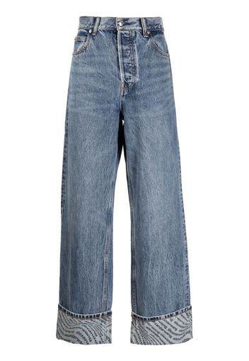 Alexander Wang logo-print wide-leg jeans - Blu