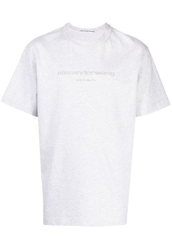 Alexander Wang raised-logo glitter cotton T-shirt - Grigio