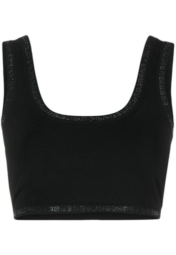 Alexander Wang rhinestone-trim cropped top - Nero