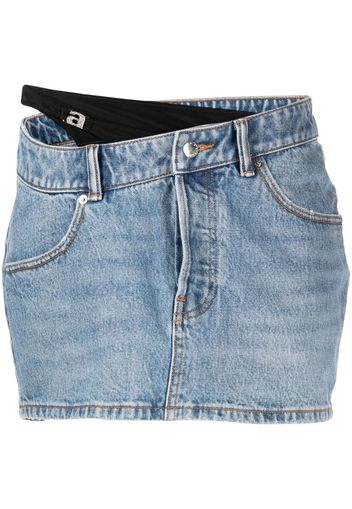 Alexander Wang asymmetric bikini-layer denim skirt - Blu