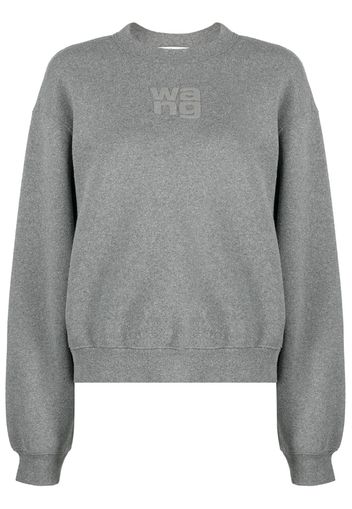 Alexander Wang logo-embossed terry-cloth sweatshirt - Grigio