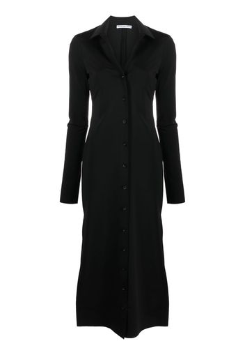 Alexander Wang embossed-logo midi shirtdress - Nero