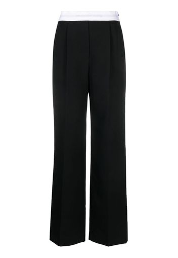 Alexander Wang logo-waistband straight-leg trousers - Nero