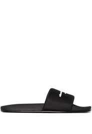 Alexander Wang logo-print flat slides - Nero