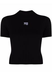 Alexander Wang T-shirt con applicazione crop - Nero