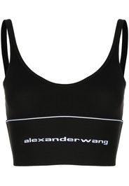 Alexander Wang logo elasticated-hem bra - Nero