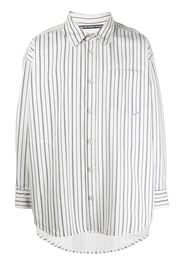 Alexander Wang striped oversized cotton shirt - Bianco
