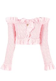 Alexander Wang ruffled crop-hem top - Rosa