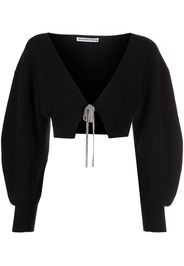 Alexander Wang Cardigan crop con scollo a V - Nero