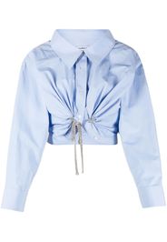 Alexander Wang drawstring gathered cropped shirt - Blu