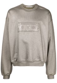 Alexander Wang Felpa con logo goffrato - Grigio