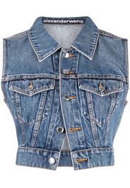 Alexander Wang Gilet Shrunken denim crop - Blu