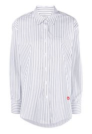 Alexander Wang logo-appliqué striped cotton shirt - Bianco