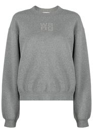 Alexander Wang logo-embossed terry-cloth sweatshirt - Grigio