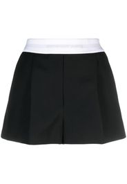 Alexander Wang logo-waistband wool shorts - Nero