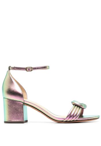 Alexandre Birman metallic-effect 65mm sandals - Verde