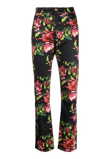 Alexandre Vauthier floral-print slim-cut trousers - Nero