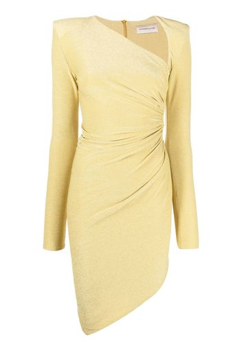 Alexandre Vauthier metallic-sheen asymmetric fitted dress - Giallo