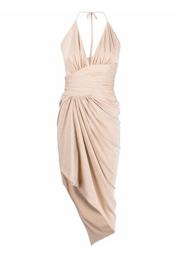 Alexandre Vauthier drape-detail mid-length dress - Oro