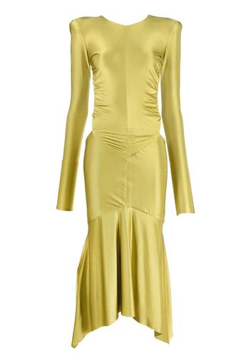 Alexandre Vauthier draped satin midi dress - Verde