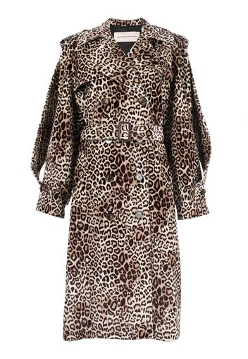 Alexandre Vauthier leopard print trench coat - Marrone