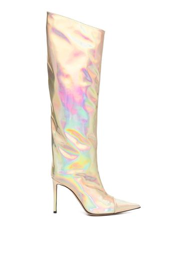 Alexandre Vauthier holographic knee-high 100mm boots - Oro