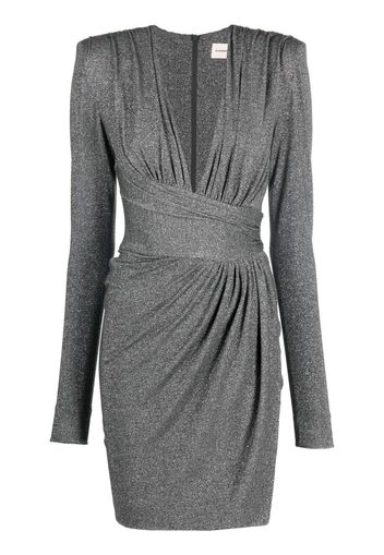 ALEXANDRE VAUTHIER metallic draped mini dress - Argento