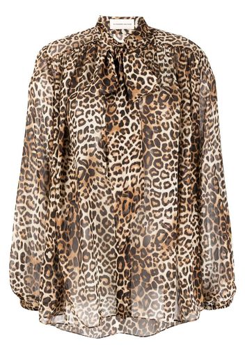 Alexandre Vauthier leopard-print silk blouse - Toni neutri