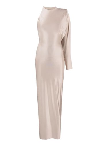 Alexandre Vauthier off-shoulder satin-finish gown - Toni neutri