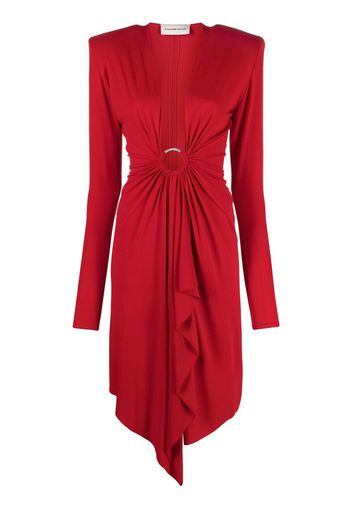 Alexandre Vauthier drape-detail midi dress - Rosso