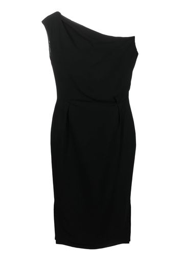 Alexandre Vauthier one-shoulder draped midi dress - Nero