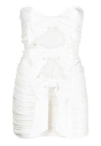 Alexandre Vauthier ruched bow-embellished minidress - Bianco