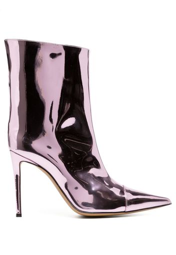 Alexandre Vauthier metallic-finish 100mm ankle boots - Viola