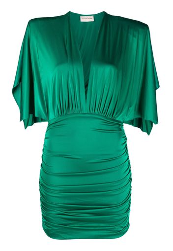 Alexandre Vauthier ruched V-neck minidress - Verde