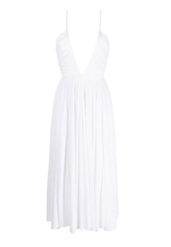 Alexandre Vauthier strapless V-neck midi dress - Bianco