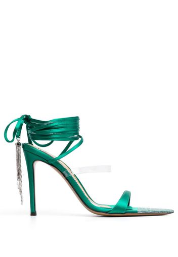 Alexandre Vauthier crystal-tassel strappy sandals - Verde