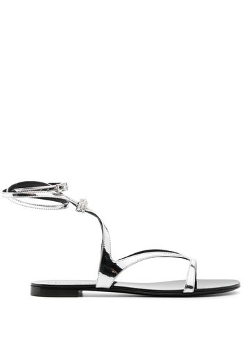 Alexandre Vauthier crystal-embellished flat sandals - Argento