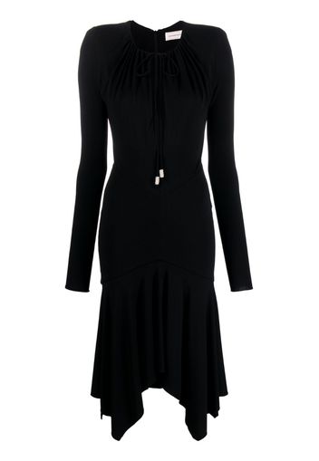 Alexandre Vauthier keyhole-neck long-sleeve midi dress - Nero