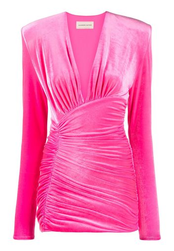 Alexandre Vauthier ruched velvet minidress - Rosa