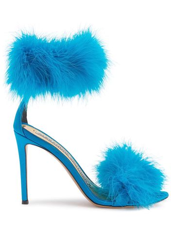 Alexandre Vauthier Veronica 105mm feather-detailing sandals - Blu