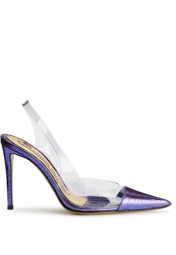 Alexandre Vauthier 105mm metallic-finish pumps - Blu