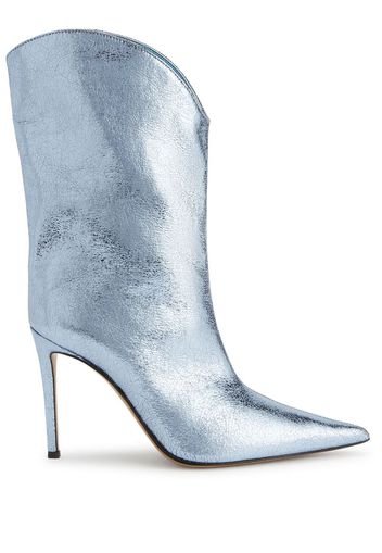Alexandre Vauthier 105mm pointed-toe leather boots - Blu