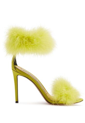 Alexandre Vauthier Veronica 105mm feather-embellished sandals - Verde